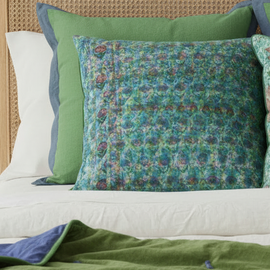Cushion Cover - Blue Lime / Moss - 55 x 55 - Limited Edition of 2