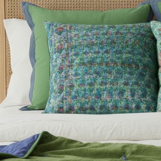 Cushion Cover - Blue Lime / Moss - 55 x 55 - Limited Edition of 2