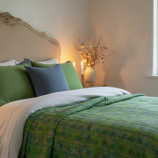 Vivid Green Quilt - No Coral, Square Euros
